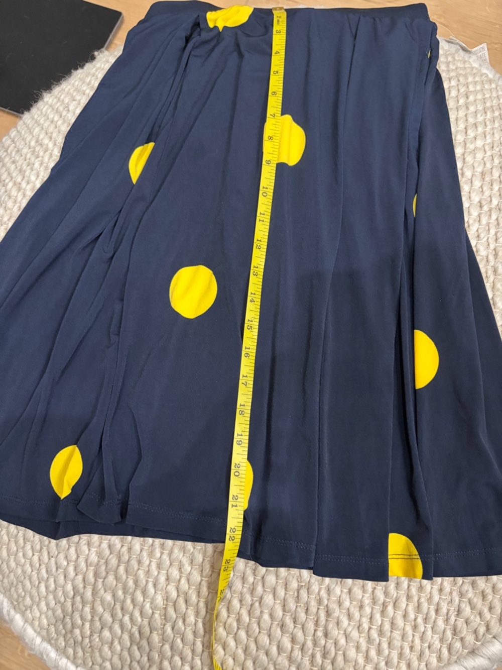 Lularoe Madison Navy and Yellow Dot Skirt Size XS - Picture 4 of 6
